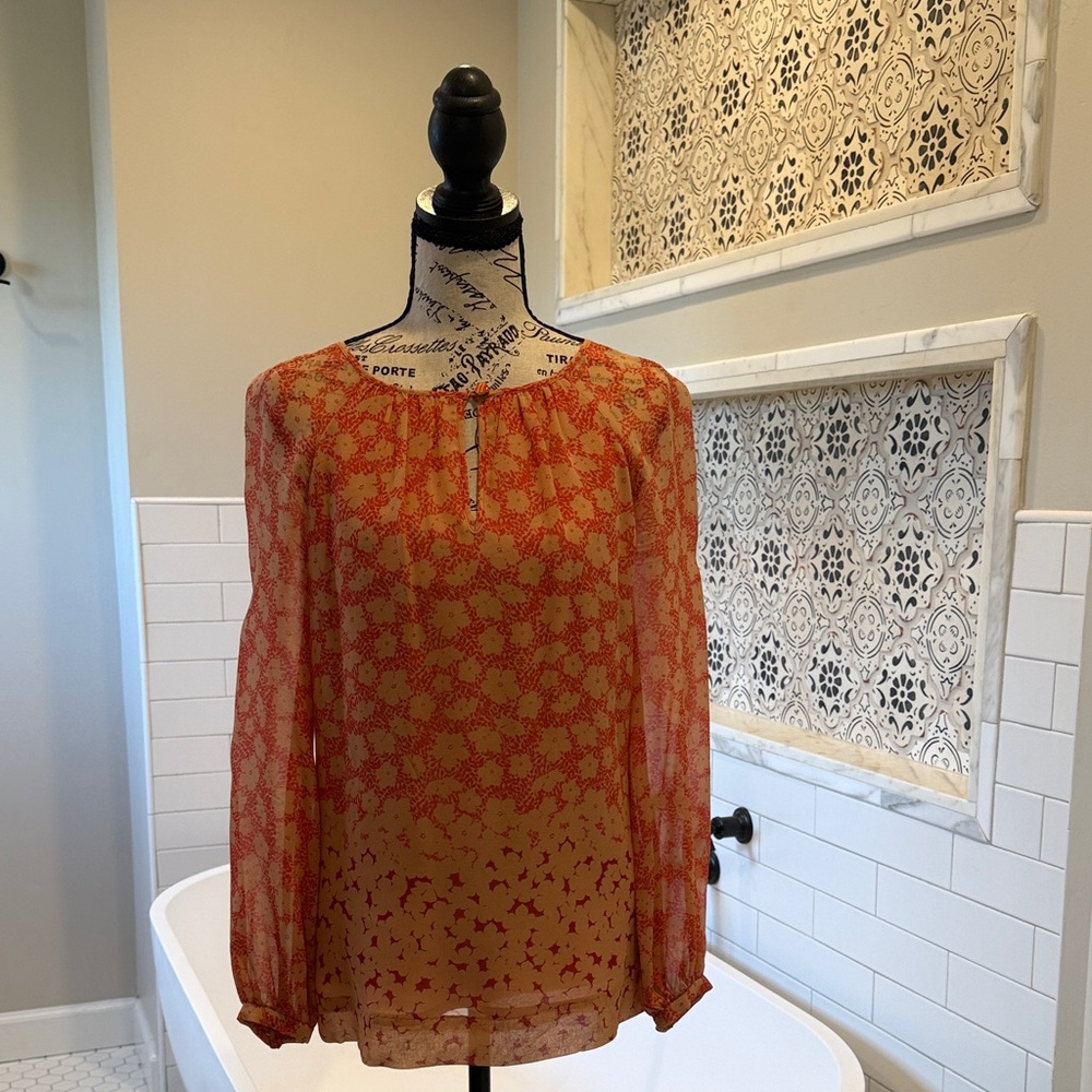 Tory Burch Red and Orange Blouse